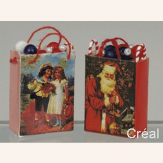 2 gefüllte Weihnachts-Geschenktüten