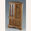 Eckschrank mit Glastüren Walnuss