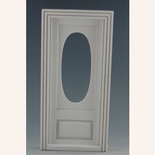 Tür mit ovalem Fenster, Weiß
