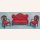 Sofa mit 2 Sesseln aus rotem Samt
