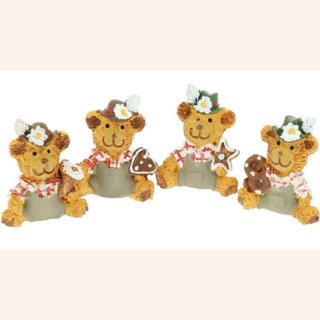 Teddys in Bayerntracht, 4 Stück