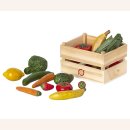 Holzkiste mit Gemüse und Obst