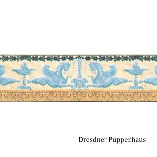 Wandbordüre mit Fabelwesen blau, gelb