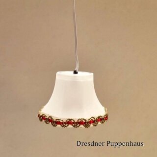 LED Hängelampe weiß und rote Bordüre