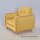Sessel ocker und grob gewebter Stoff
