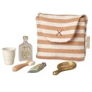 Zahnbürsten-Set Tasche rot gestreift