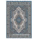 Blau/Beiger gewebter Teppich